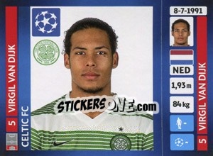 Sticker Virgil van Dijk - UEFA Champions League 2013-2014 n. 610 - Panini