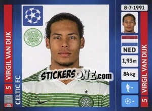 Cromo Virgil van Dijk - UEFA Champions League 2013-2014 - Panini