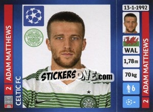Sticker Adam Matthews - UEFA Champions League 2013-2014 n. 612 - Panini