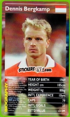 Cromo Dennis Bergkamp - European Football Stars 2000 - Top Trumps