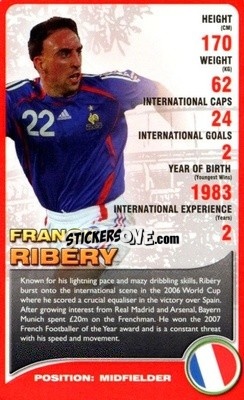 Cromo Franck Ribéry - European Football Stars 2008 - Top Trumps
