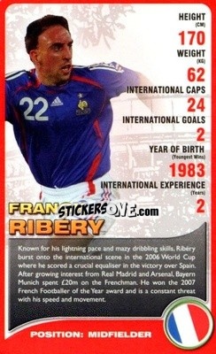Sticker Franck Ribéry - European Football Stars 2008 n. 12 - Top Trumps