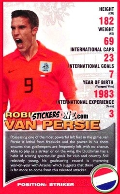 Sticker Robin van Persie - European Football Stars 2008 - Top Trumps