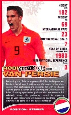 Sticker Robin van Persie - European Football Stars 2008 n. 22 - Top Trumps