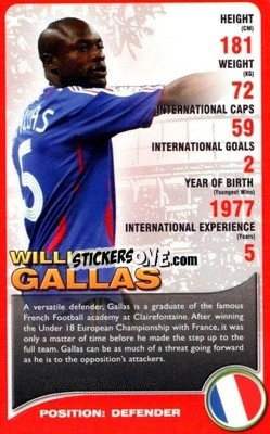 Sticker William Gallas - European Football Stars 2008 n. 10 - Top Trumps
