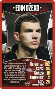 Sticker Edin Džeko - European Football Stars 2012 n. 2 - Top Trumps