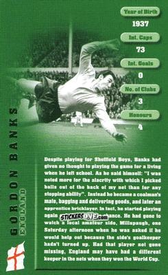 Figurina Gordon Banks - Football Legends 1 2005 n. 2 - Top Trumps