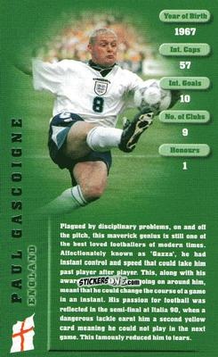 Figurina Paul Gascoigne - Football Legends 1 2005 n. 14 - Top Trumps