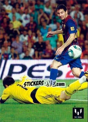 Cromo Messi in game for FCB