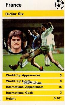 Cromo Didier Six - International Greats 1979 n. 9 - Top Trumps
