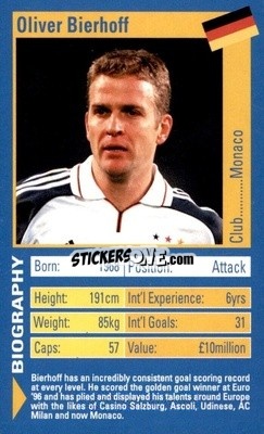 Sticker Oliver Bierhoff - World Football Stars 2002 n. 5 - Top Trumps
