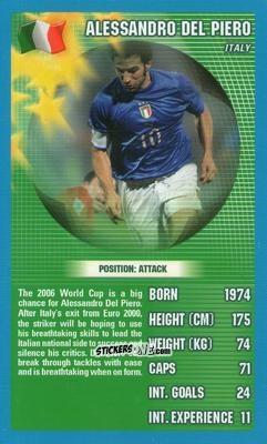 Sticker Alessandro Del Piero - World Football Stars 2006 n. 13 - Top Trumps
