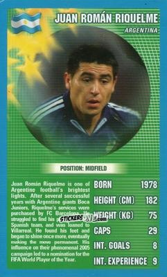 Sticker Juan Roman Riquelme - World Football Stars 2006 n. 29 - Top Trumps