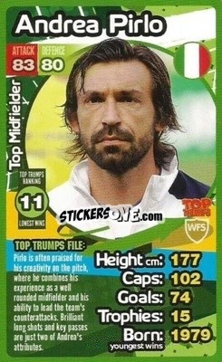 Sticker Andrea Pirlo - World Football Stars 2013-2014 n. 11 - Top Trumps