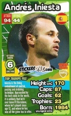 Sticker Andrés Iniesta - World Football Stars 2013-2014 n. 6 - Top Trumps