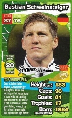 Sticker Bastian Schweinsteiger - World Football Stars 2013-2014 n. 20 - Top Trumps