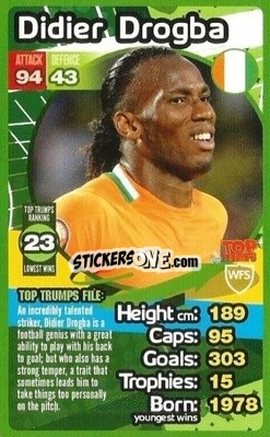 Sticker Didier Drogba - World Football Stars 2013-2014 n. 23 - Top Trumps