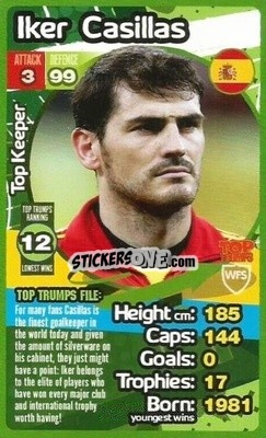 Sticker Iker Casillas - World Football Stars 2013-2014 - Top Trumps