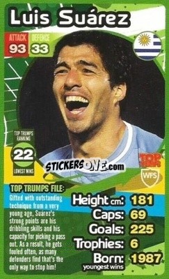 Sticker Luis Suarez - World Football Stars 2013-2014 n. 22 - Top Trumps