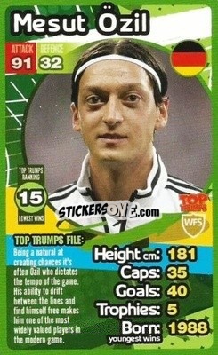 Sticker Mesut Ozil - World Football Stars 2013-2014 - Top Trumps