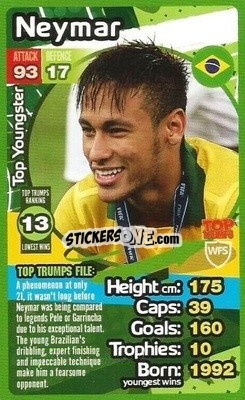 Cromo Neymar - World Football Stars 2013-2014 - Top Trumps