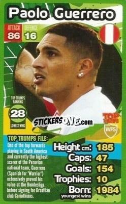 Sticker Paolo Guerrero - World Football Stars 2013-2014 - Top Trumps