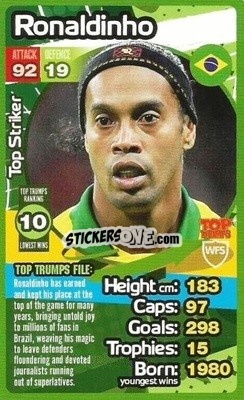 Sticker Ronaldinho - World Football Stars 2013-2014 n. 10 - Top Trumps