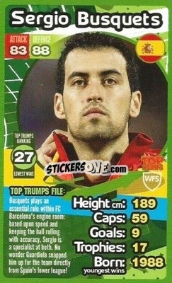 Sticker Sergio Busquets - World Football Stars 2013-2014 n. 27 - Top Trumps