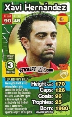 Sticker Xavi Hernandez - World Football Stars 2013-2014 n. 3 - Top Trumps