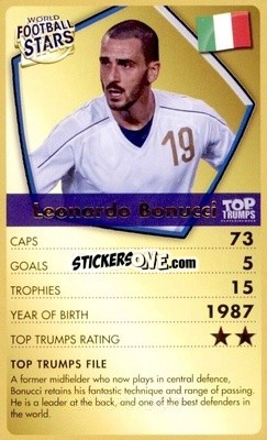 Sticker Leonardo Bonucci - World Football Stars 2018 n. 23 - Top Trumps