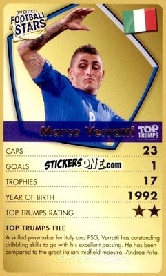 Sticker Marco Verratti - World Football Stars 2018 n. 24 - Top Trumps