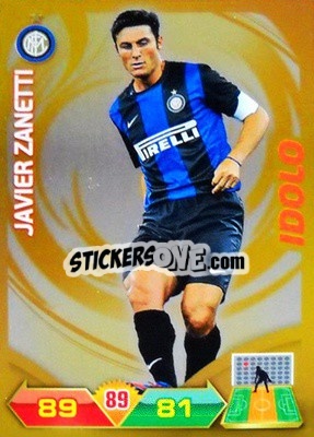 Sticker Javier Zanetti - Calciatori 2012-2013. Adrenalyn XL n. 136 - Panini
