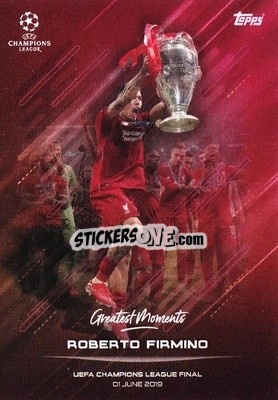 Sticker Roberto Firmino 01.06.2019 - O Jogo Bonito 2021 n. 1 - Topps