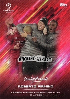 Sticker Roberto Firmino 07.09.2019 - O Jogo Bonito 2021 n. 5 - Topps