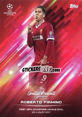 Figurina Roberto Firmino 23.08.2017 - O Jogo Bonito 2021 - Topps