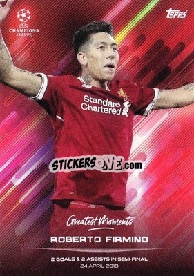 Sticker Roberto Firmino 24.04.2018 - O Jogo Bonito 2021 n. 4 - Topps
