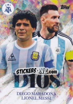 Figurina Diego Maradona & Lionel Messi - World Champions Argentina - Topps