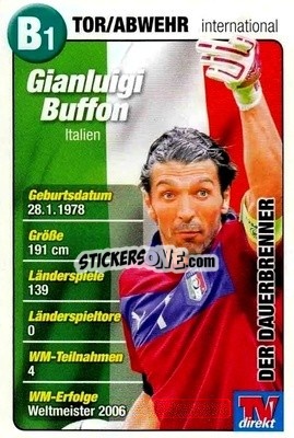 Sticker Gianluigi Buffon - Fußball-WM 2014 n. B1 - TV DIREKT
