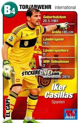 Sticker Iker Casillas - Fußball-WM 2014 - TV DIREKT
