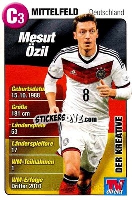 Sticker Mesut Özil - Fußball-WM 2014 n. C3 - TV DIREKT
