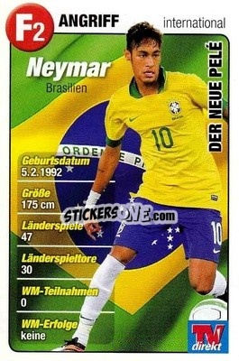 Sticker Neymar - Fußball-WM 2014 n. F2 - TV DIREKT
