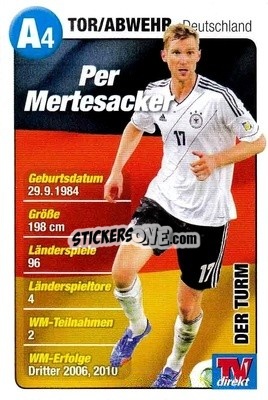 Sticker Per Mertesacker - Fußball-WM 2014 n. A4 - TV DIREKT
