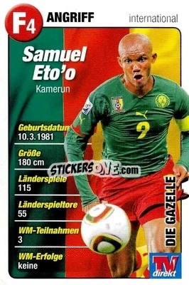 Cromo Samuel Eto'o - Fußball-WM 2014 - TV DIREKT
