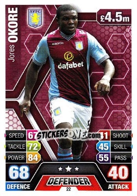 Cromo Jores Okore - English Premier League 2013-2014. Match Attax - Topps