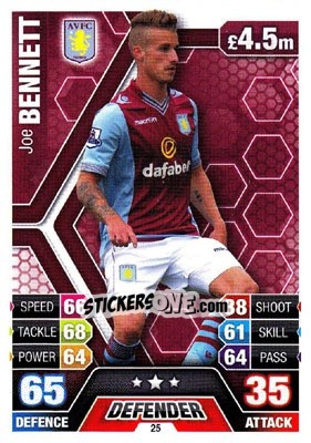 Sticker Joe Bennett - English Premier League 2013-2014. Match Attax - Topps