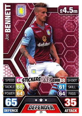 Cromo Joe Bennett - English Premier League 2013-2014. Match Attax n. 25 - Topps