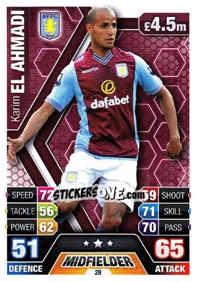 Sticker Karim El Ahmadi - English Premier League 2013-2014. Match Attax - Topps