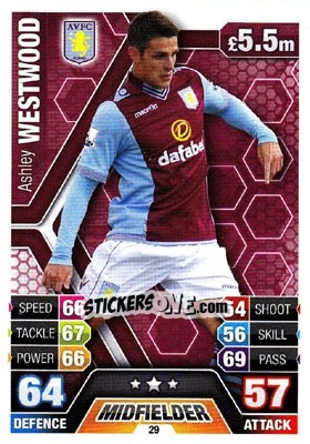 Figurina Ashley Westwood - English Premier League 2013-2014. Match Attax - Topps