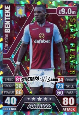 Sticker Christian Benteke - English Premier League 2013-2014. Match Attax n. 35 - Topps