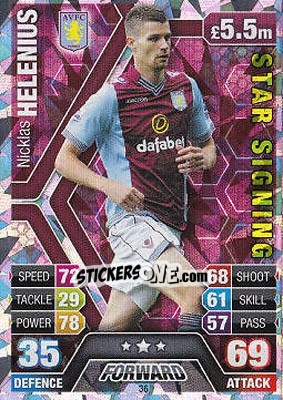 Cromo Nicklas Helenius - English Premier League 2013-2014. Match Attax n. 36 - Topps